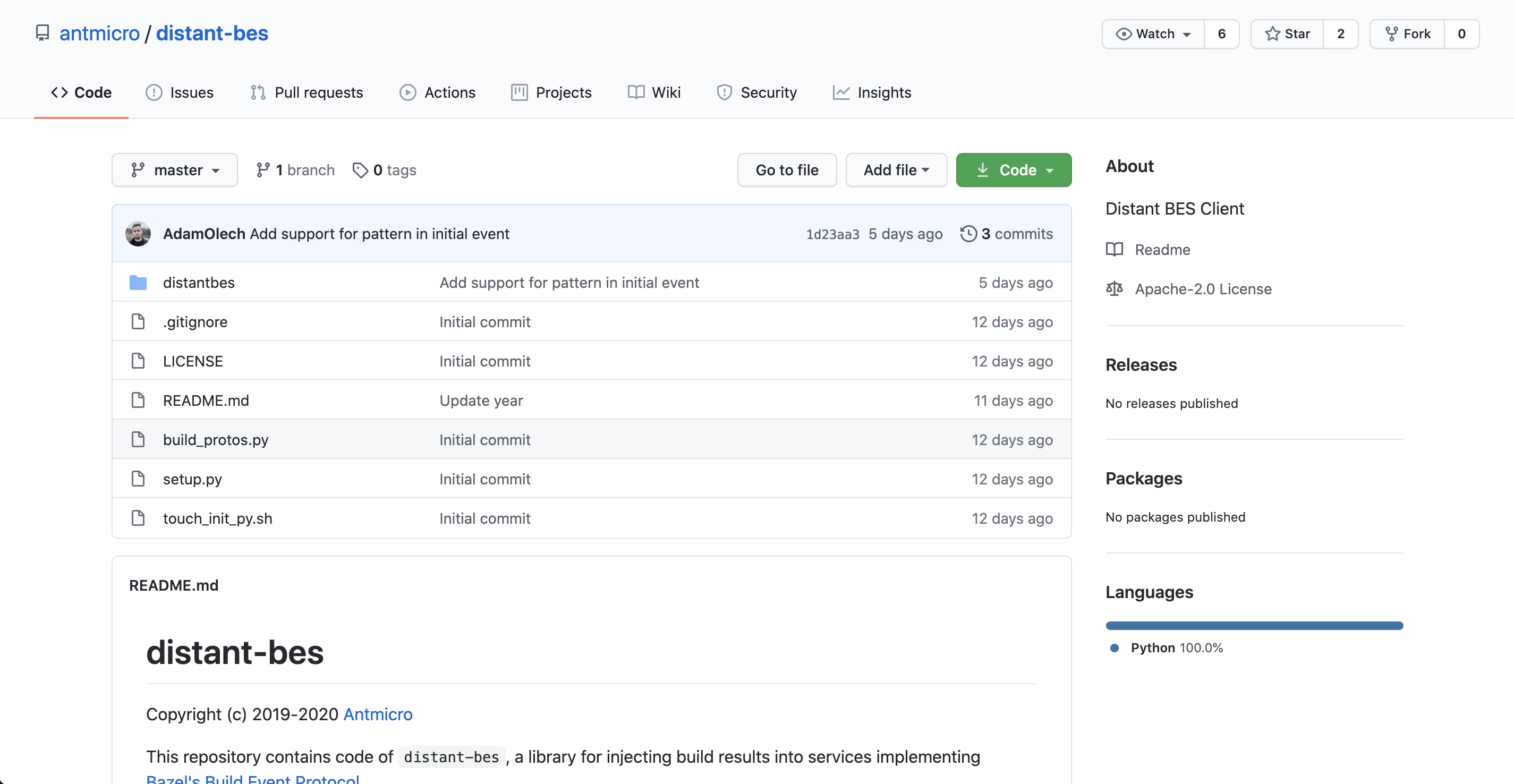 antmicro/distant-bes Github Repository Powered By BuildBuddy