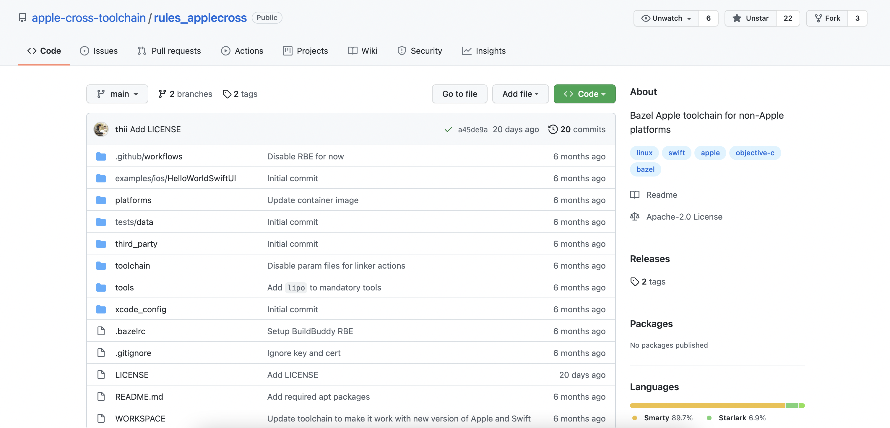 apple-cross-toolchain/rules_applecross Github Repository Powered By BuildBuddy